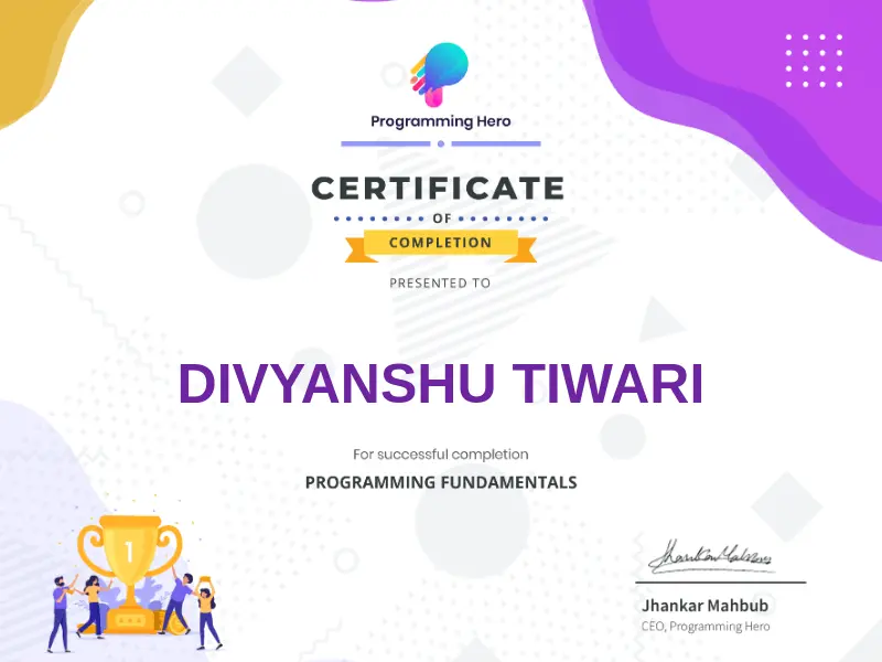 Programming Hero Programming Fundamentals Certificate